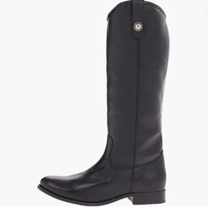Frye Melissa Button Lug Equestrian-Inspired Tall Boots Black size 6
